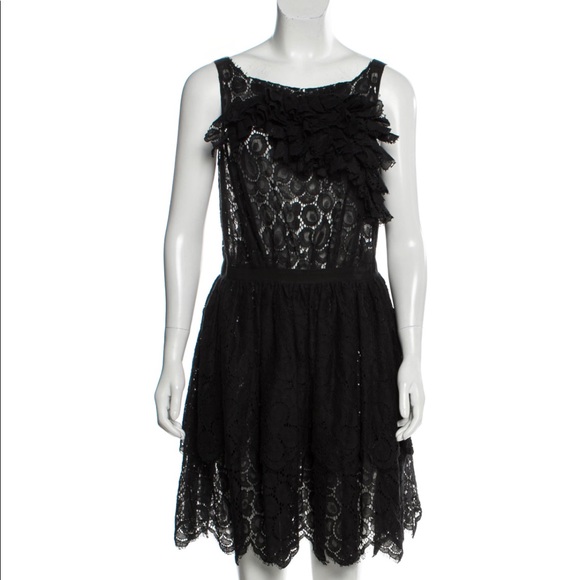 Nina Ricci Dresses & Skirts - Nina Ricci Eyelet A-line Lace Ruffle Mini Dress